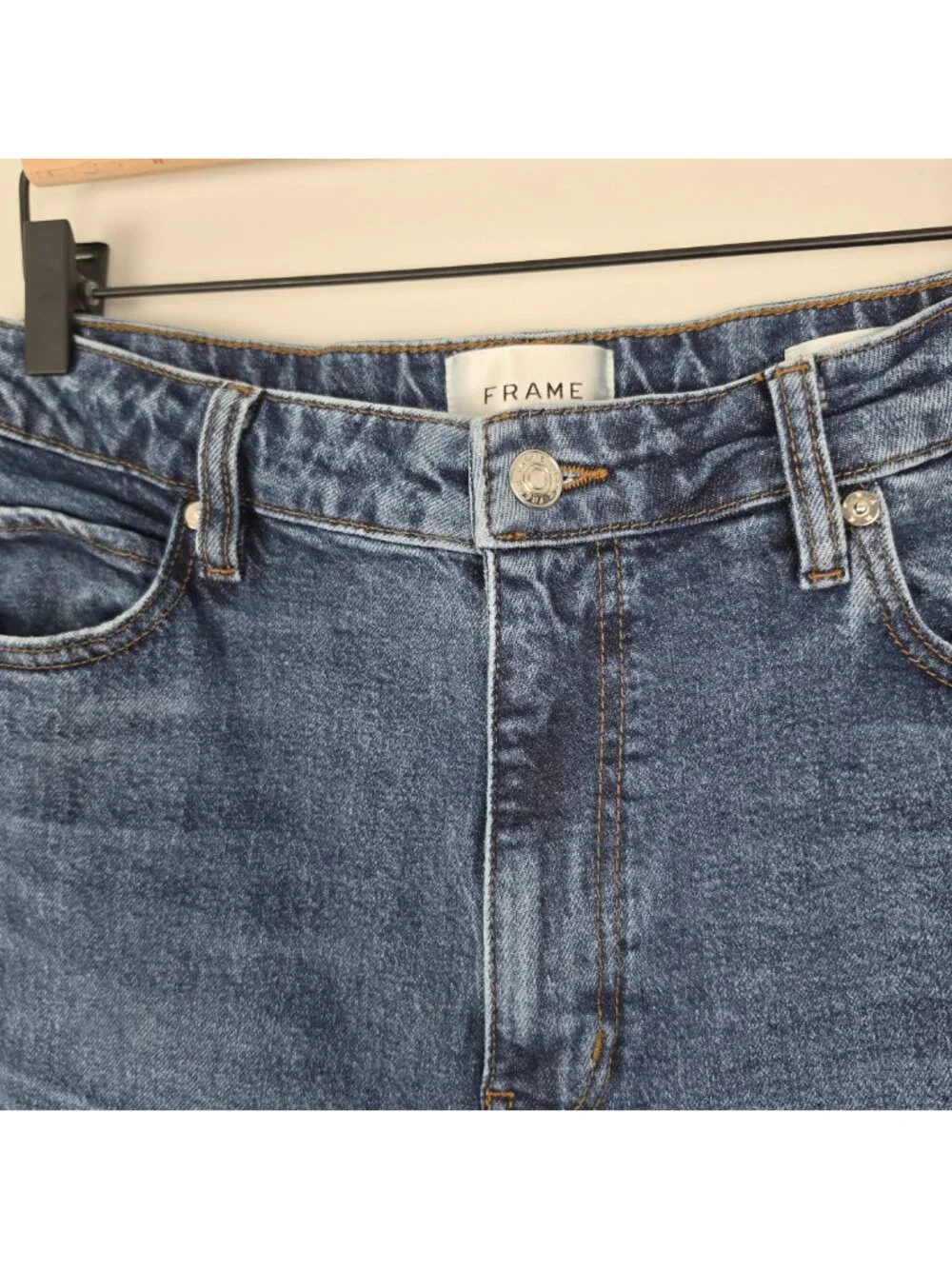 FRAME The Wide Jeans High Rise Wide Leg Ankle Rival Blue Size 31 - Picture 10 of 14